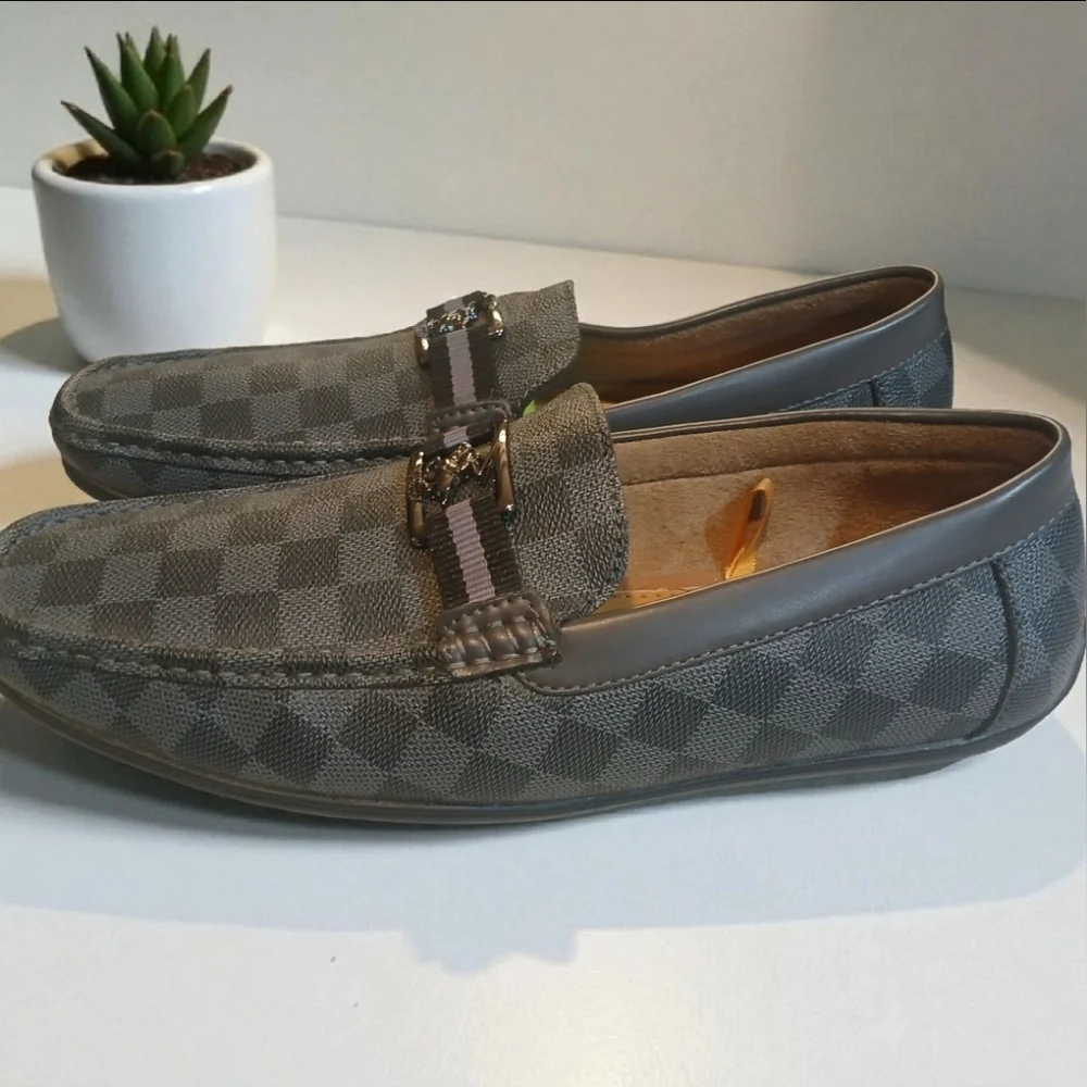 Beverly Hills Polo Club Men's Grey/Black Loafers With Buckle Size 13